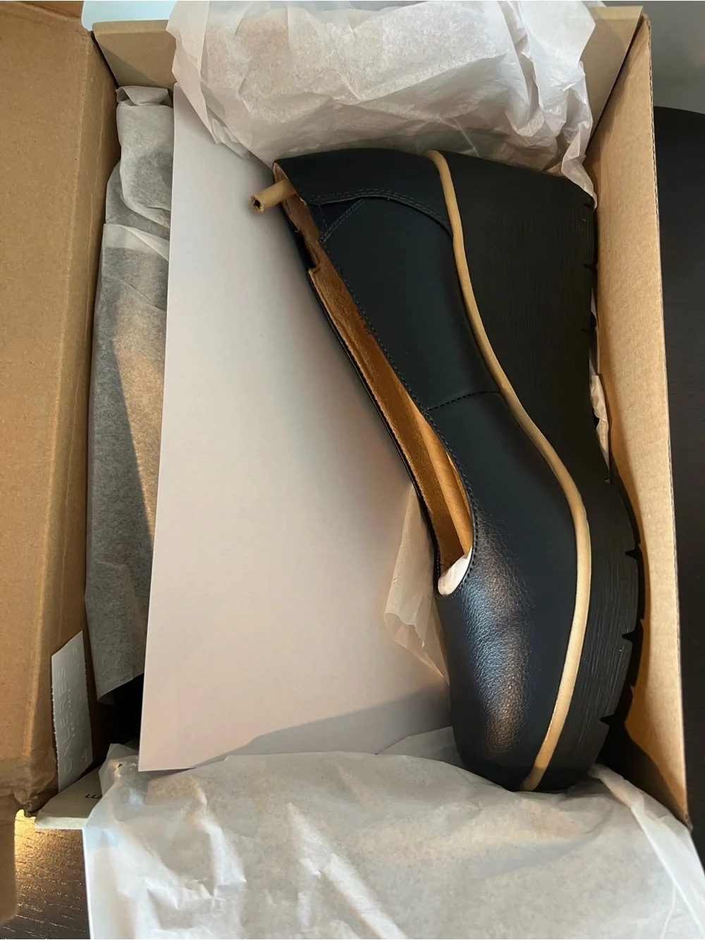 SOUL Naturalizer Navy and Tan Wedge Pumps